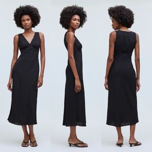 NWT Madewell Ariana Black Midi Dress 4